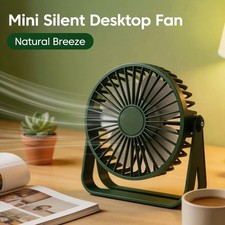 Portable Personal Desk Fan 4 Speed 180  Tilt USB Rechargeable Fan w/Hanging Hook