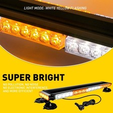 28 54 Led Strobe Light Bar Rooftop Double Side Emergency Warning Amberwhite