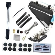 Bike Repair Kit,Mini Bicycle Pump, Bike Tire Repair Tool Kit Contains 16-in-1 