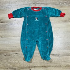 Vintage Gymboree Penguin Romper Size NEWBORN Christmas Winter Velour