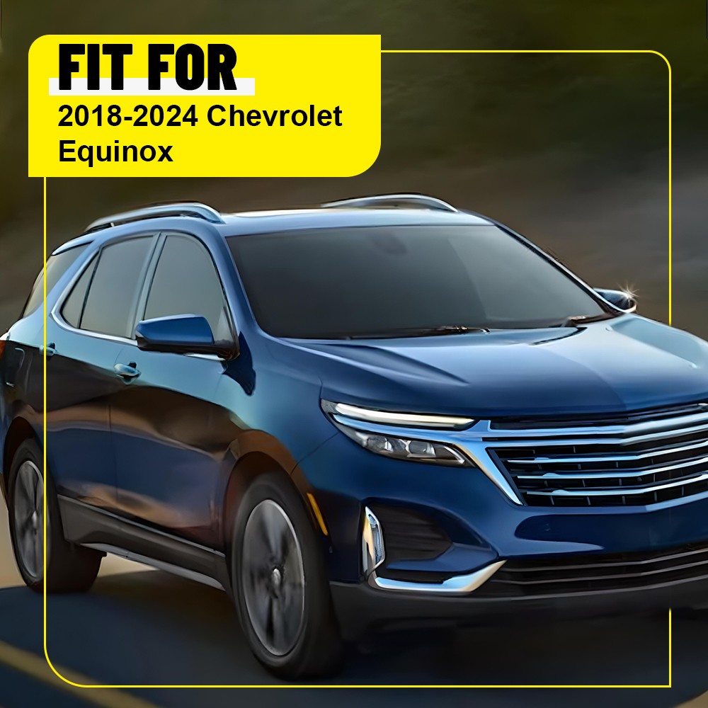 For 2018-2024 Chevy Equinox Gloss Black Door Side Window Pillar Posts Cover Trim