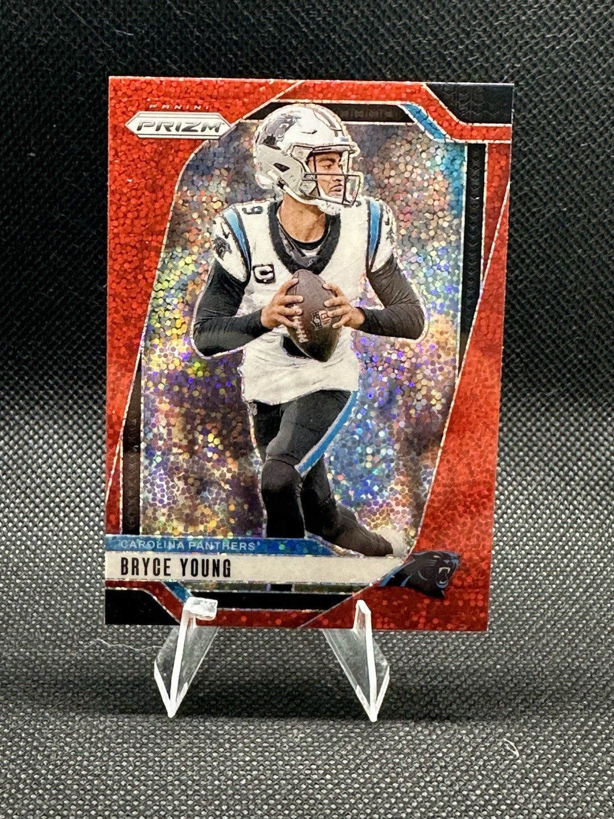 2024 Panini Prizm - Bryce Young #37 Red Sparkle Prizm Carolina Panthers