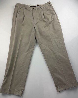 Brooks Brothers Advantage Chino Elliott Khaki Pants Men s 36x29 Pleated Cuff