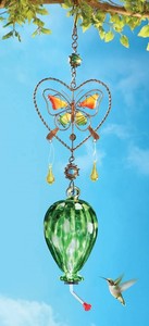 Colorful Hanging Hummingbird Nectar Bird Feeder W Butterfly