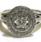14k white gold .79ct diamond double halo ring 5.4g 7 ladies unique — photo 2