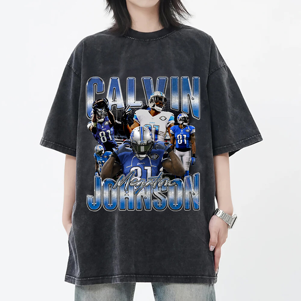 Calvin Johnson Limited Football Bootleg Tee Vintage 90s Graphic Shirts Retro App