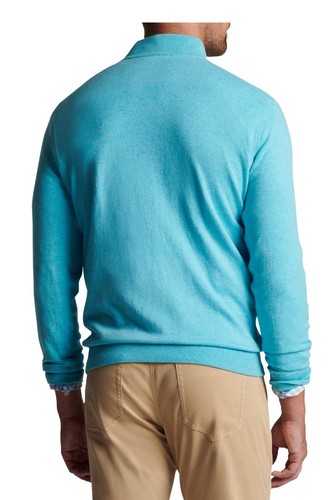 NWT- Peter Millar Crown Mens Crest Quarter Zip Radiant Blue Pullover Sweater XXL - Picture 6 of 7