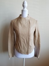Nwt Vince Women's Beige Leather Jacket Coat Size Xs