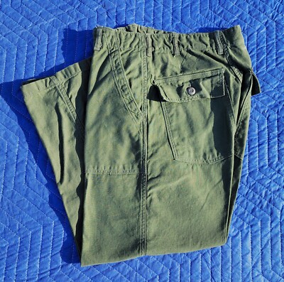 1966 US Army Cotton Sateen OG 107 Utility Pants/Trousers-30x29