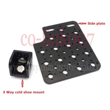 Alexa Mini LF Cold Shoe Side Plate, Triple-side Expand 1/4” 3/8” Monitor Adapter