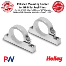Holley Mounting Bracket Polished, Aluminum For 100 GPH HP Billet Fuel Filter