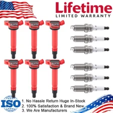 For Lexus IS350 GS350 IS250 RX350 Toyota UF507 Ignition Coil & Spark Plug 6 Pack