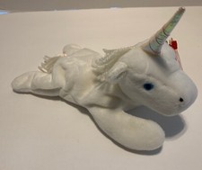 Unicorn Mystic Iridescent Horn beanie baby ty Original tag White Stuffed Animal