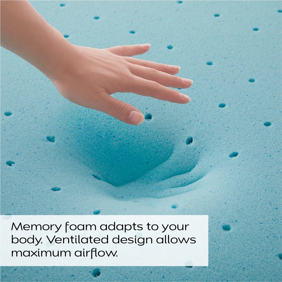 Colchón de espuma viscoelástica-Almohadilla de colchón de diseño ventilado con infusión de gel de 2,3 o 4” Foto 4 de 4