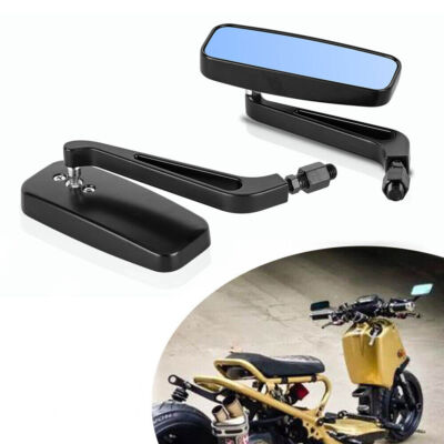8mm 10mm Rectangle Motorcycle Rear View Mirrors Black For Honda Ruckus 50 NPS50