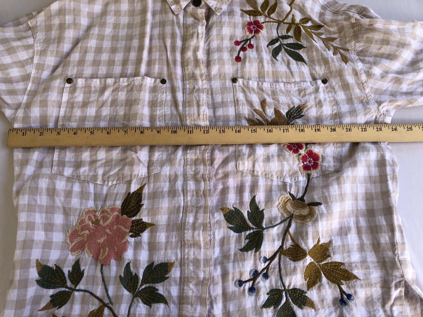 Johnny Was Workshop Adele Gingham Pocket Overshir… - image 10