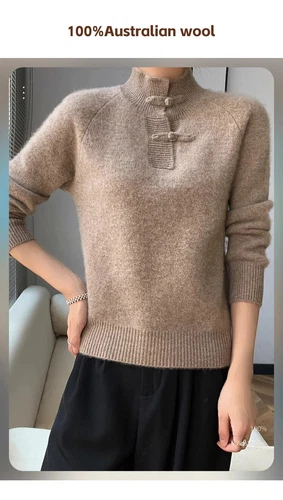 Women Half-high Collar Knitted Basic Sweater Pullover Autumn Winter Soft Top - Bild 11 von 29