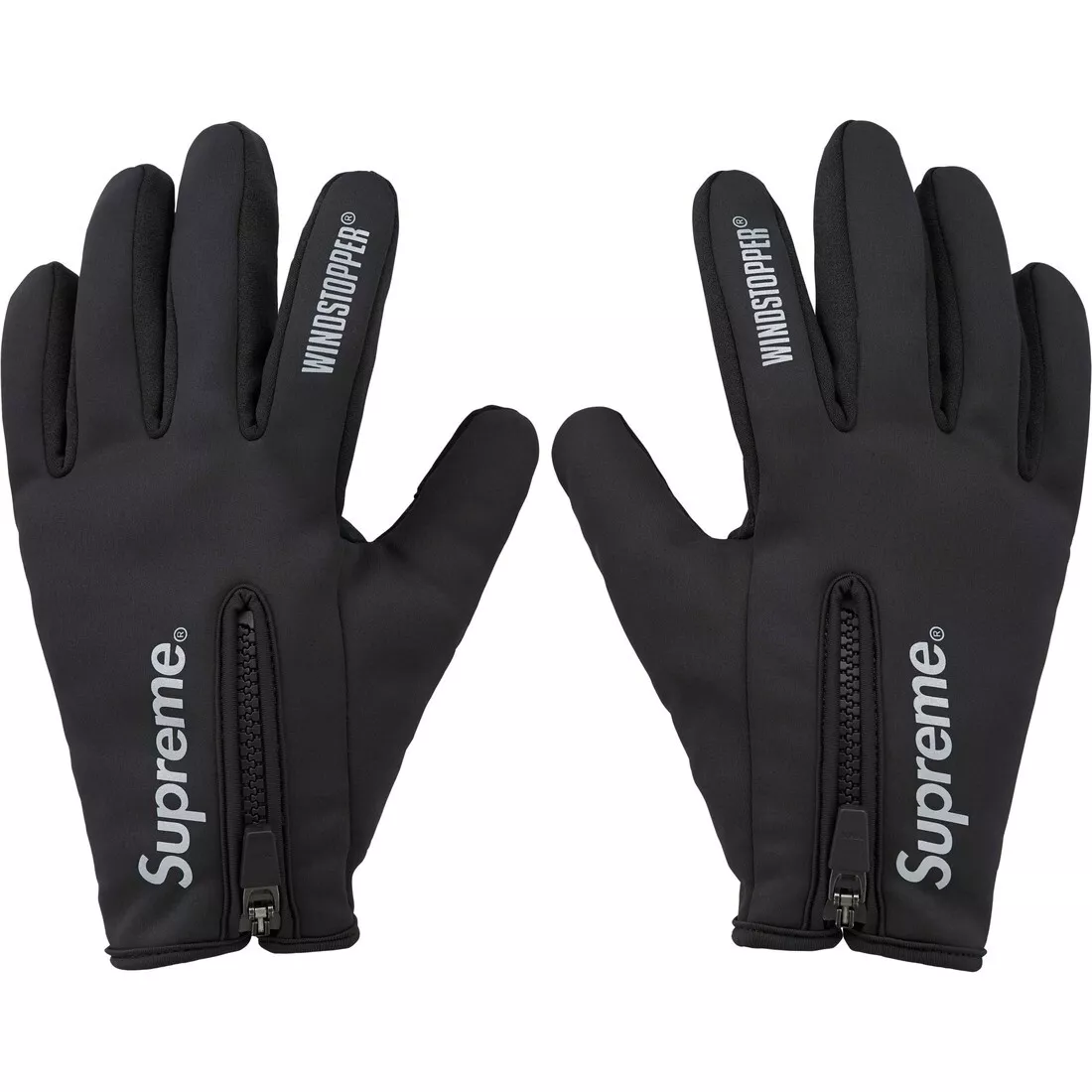 Gants zippés Supreme WINDSTOPPER GORE TEX noir moyen FW24