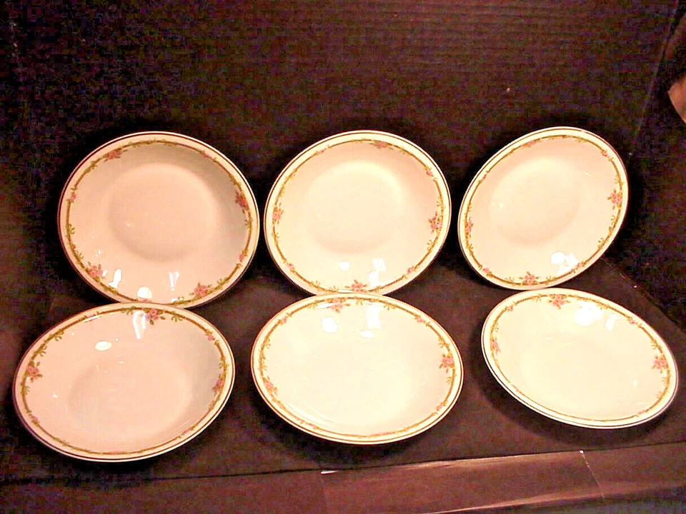 Theodore Haviland Limoges France Schleiger 625A PINK ROSES 12 Coupe Soup Bowls - Image 3 of 4