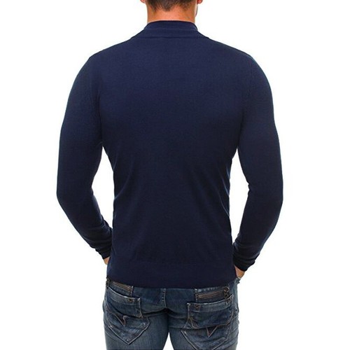 Mens Stand-Up Blouse Tee Collar Slim Fit Zipper Long Sleeve T-Shirt Casual Tops - Bild 4 von 12