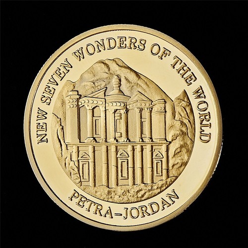 2007 Petra Jordan New Seven Wonders of The World Gold Plated Commemorative Coin - Picture 6 of 8