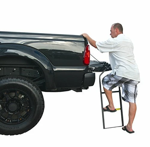 Tailgate Ladder Step Up Truck Pickup Folding Steel Heavy Duty Bed Stairs Cargo