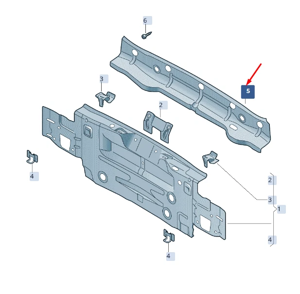 SKODA SUPERB MK3 Rear Panel Closing Element 3V5813309 NEW GENUINE 