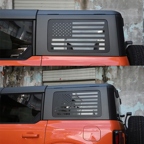 1Pair Rear Window Louver USA Flag Trim Stickers fit for Ford Bronco 21-2023 - Imagen 4 de 4