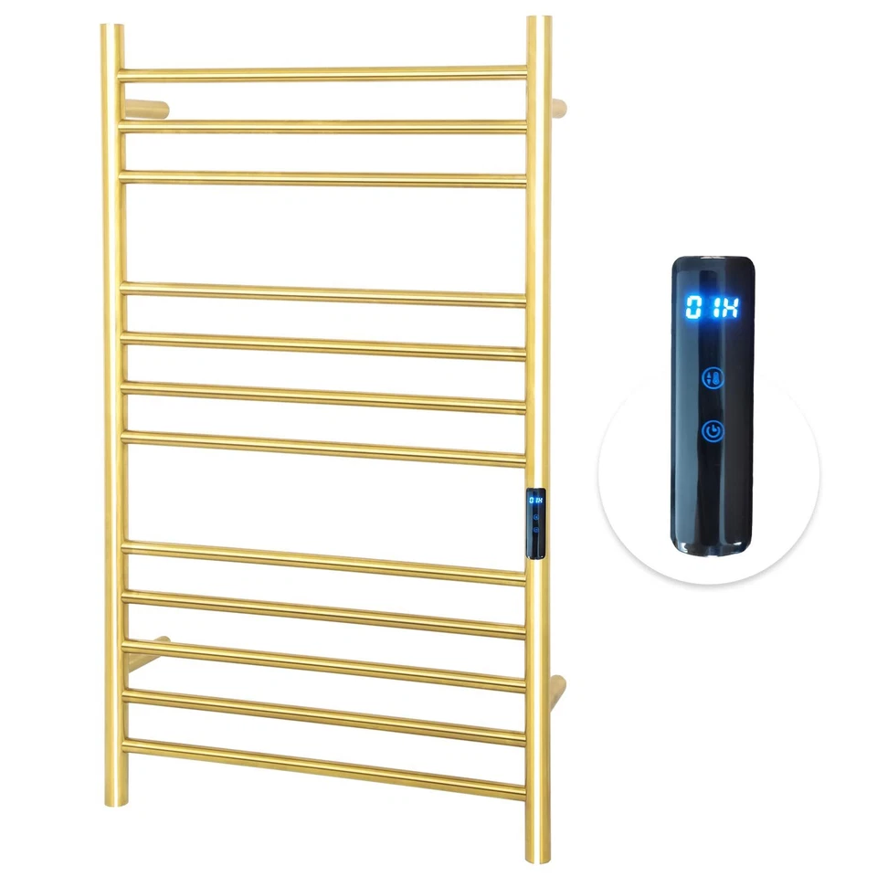 Toallero calentador de 12 barras montado en la pared toallero térmico baño dorado Foto 2 de 4