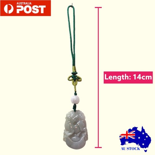 100% Grade A Natural Green Jadeite Jade Chinese Zodiac Hanging Decoration #J0241 - Imagen 4 de 14