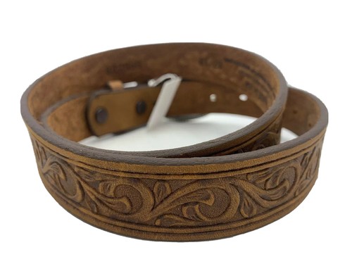 Justin HOPE HEART Top Grain Leather Belt Size 26 Made in USA List $36 - Picture 4 of 8