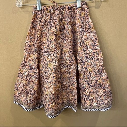 anokhi koki girls skirt floral pink background size 4 5 years cotton a line - Picture 9 of 14