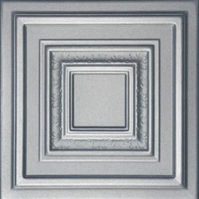 Ceiling Tiles, Glue Up 20" x 20",Styrofoam, ANTYX Metalic SILVER