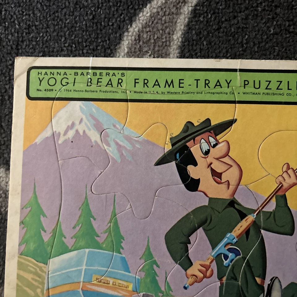 Rompecabezas bandeja marco vintage 1964 Whitman Hanna-Barbera Yogi Bear & Ranger Smith Foto 2 de 4