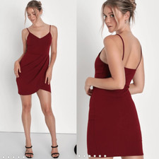 NWT Lulus Forever Your Girl Wine Red Dress Size Large