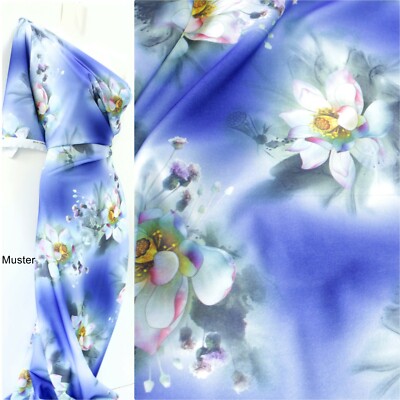 0,5m Scuba, Crepe ,13,90  /m , 145 cm breit , Jersey , Lotus, Royalblau