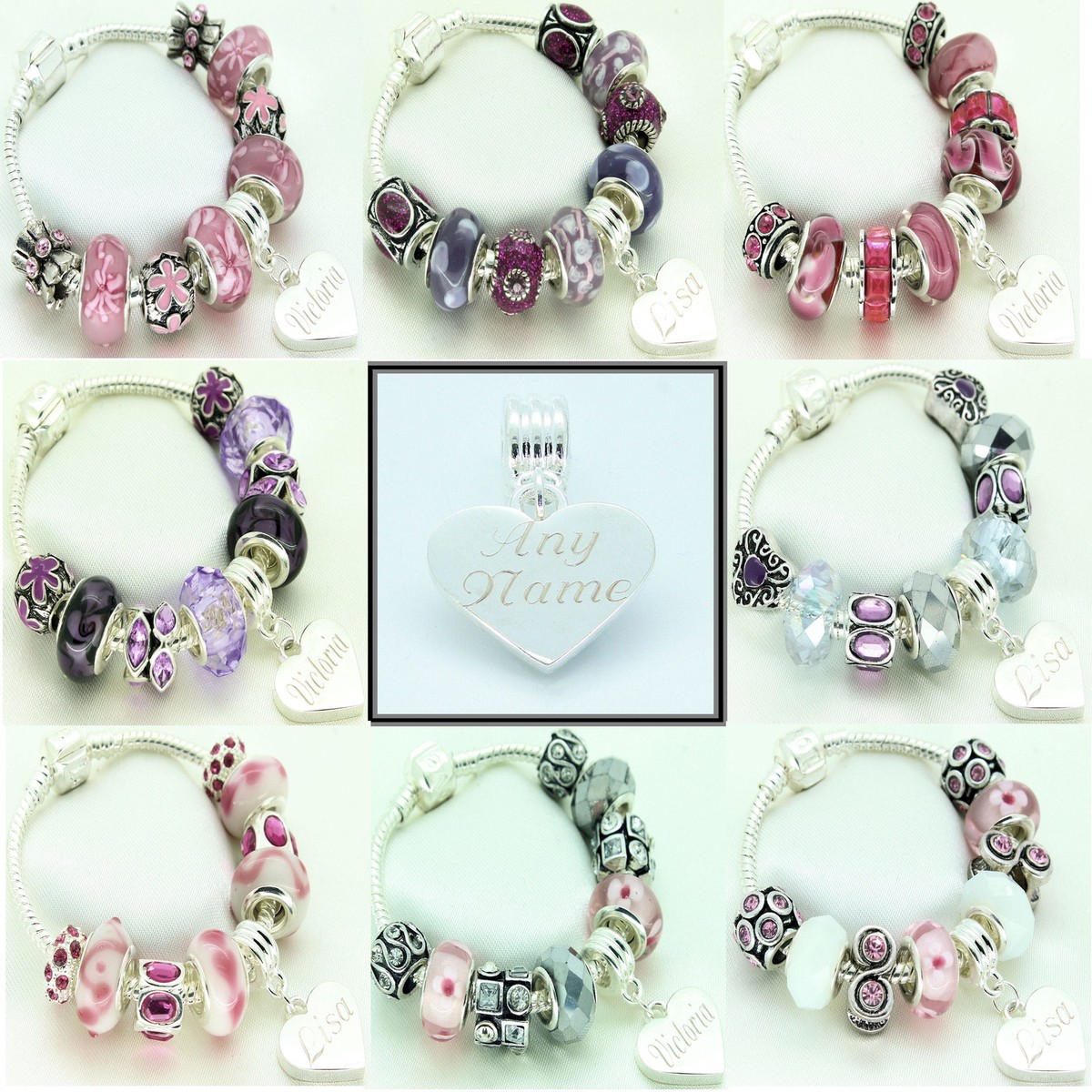 Personalised Engraved Purple Bracelet For Women & Girls - Silver Plated, Birthday Gift Idea