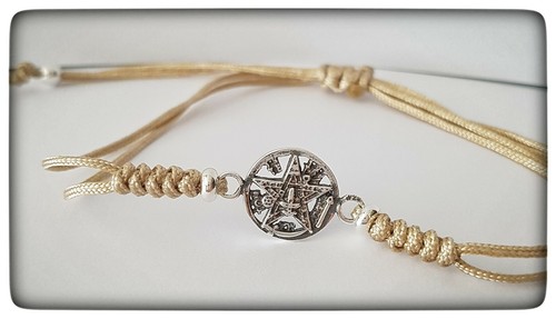 Pulsera Wicca Tetragrammaton, Silver Wicca Pagan Plata Ley 925ml Bracelet silveI - Picture 3 of 4