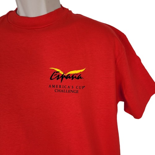 T-shirt vintage Americas Cup Challenge Spagna grafica uomo grande punto singolo - Foto 2 di 11