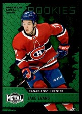 2020-21 Skybox Metal Universe Precious Gems Green Jake Evans Rookie /100