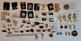 Elvis Presley Lot Lapel Pins Earrings Etc