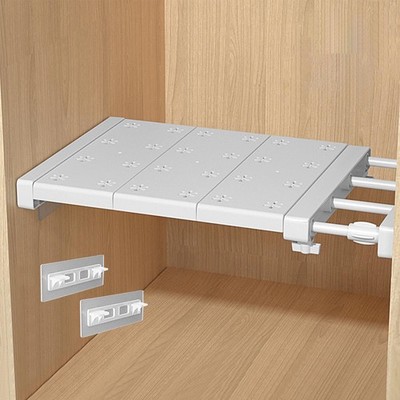 Expandable Closet Tension Shelf Rod, Adjustable Metal Storage Rack,DIY Organi...