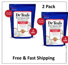 Dr Teal's Pure Epsom Salt Soak, Therapeutic, Fragrance Free, 6 lbs  2 Pack 
