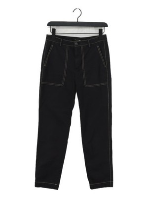 Massimo Dutti Women's Trousers UK 8 Black Cotton with Elastane Tapered Chino