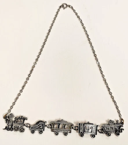 Park Lane Costume Jewelry Train Design Necklace Vintage