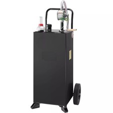 30 Gallon Gas Caddy Fuel Diesel Oil Transfer Tank, 2 Wheels Portable, Pump