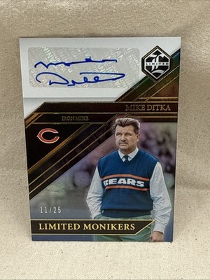 11/25 Mike Ditka 2022 Panini Limited Monikers Auto Gold Bears #MON-MDI