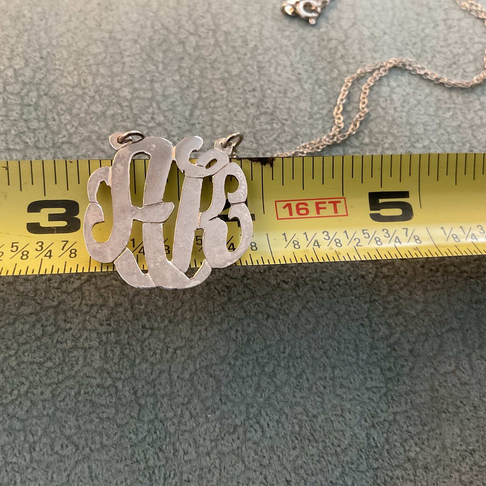 Sterling Silver 925 Script Monogram (2 AK)Initial… - image 10