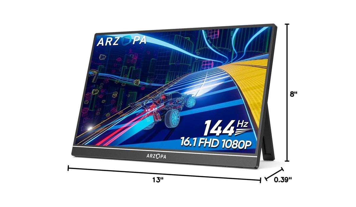 ARZOPA 16.1'' 144Hz Portable Gaming Monitor, 106% sRGB 1080P FHD