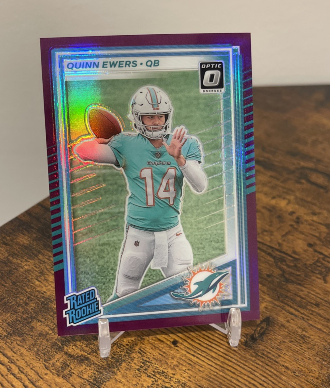 2025 Panini Donruss Quinn Ewers Optic Preview Purple Prizm #342 RC #/50 Rookie